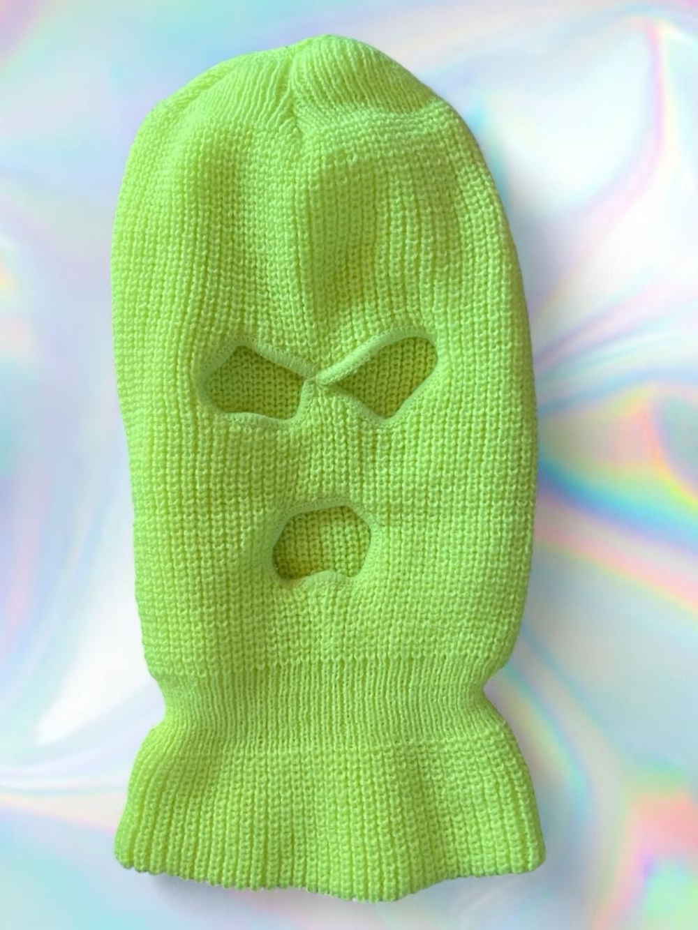 Neon yellow / Green Knit Ski Mask Balaclava - Unbranded